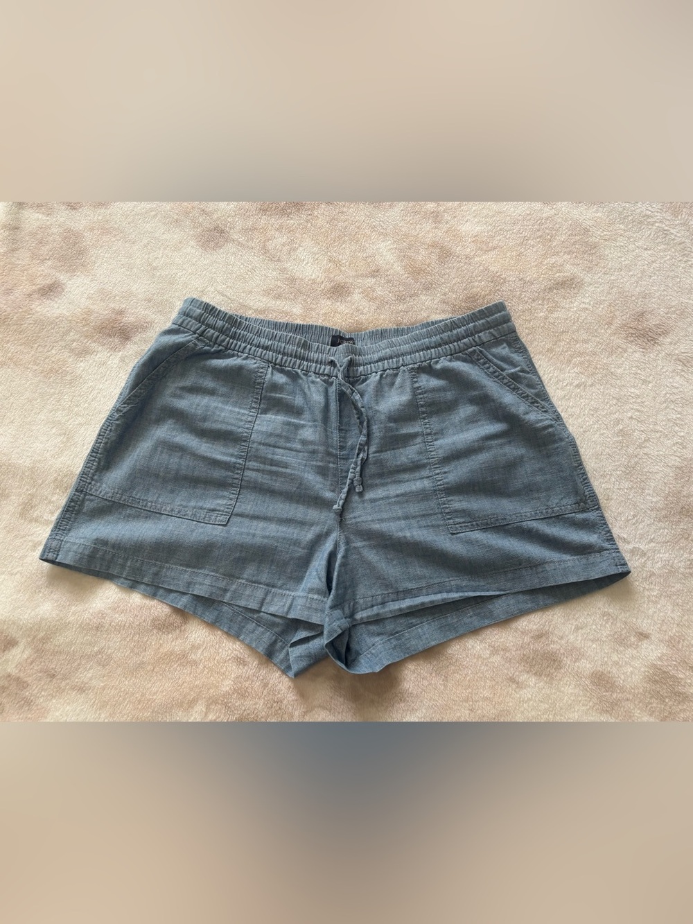J. Crew Chambray Drawstring High-Waist Light Blue Women’s Shorts Size M